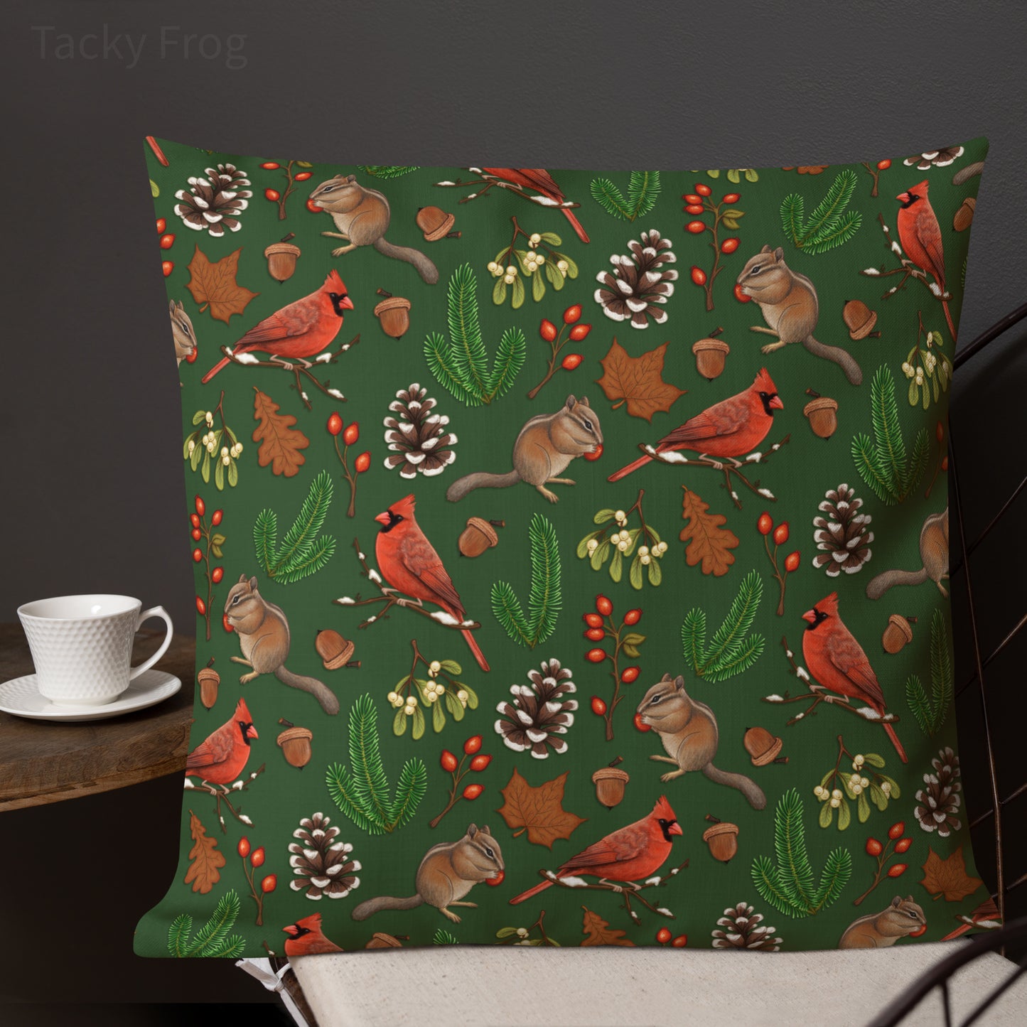 A mockup of the 22 x 22 inch winter foraging pillow.