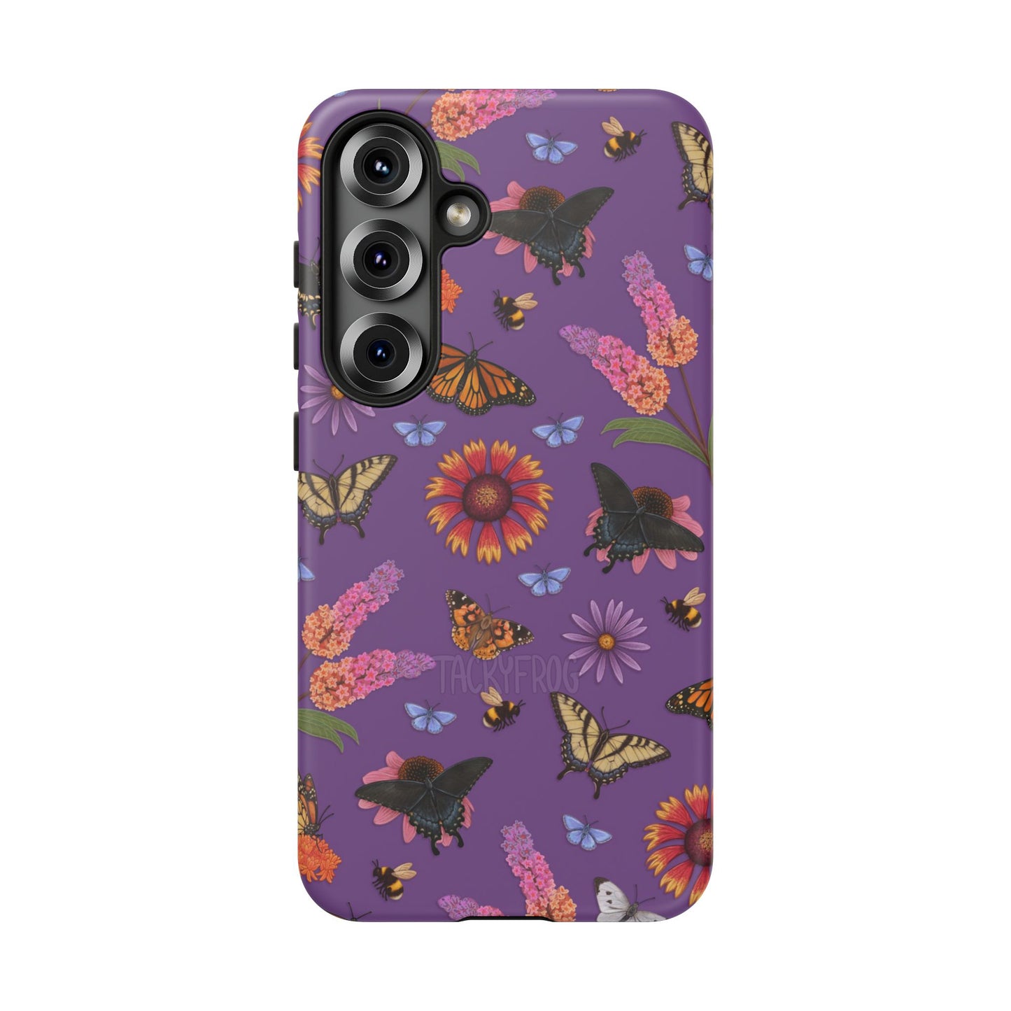 A mockup of the butterfly garden-inspired tough phone case.