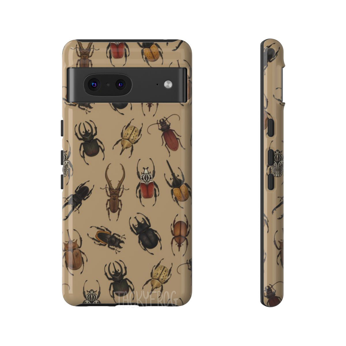 A mockup of the beetle patterned phone case.