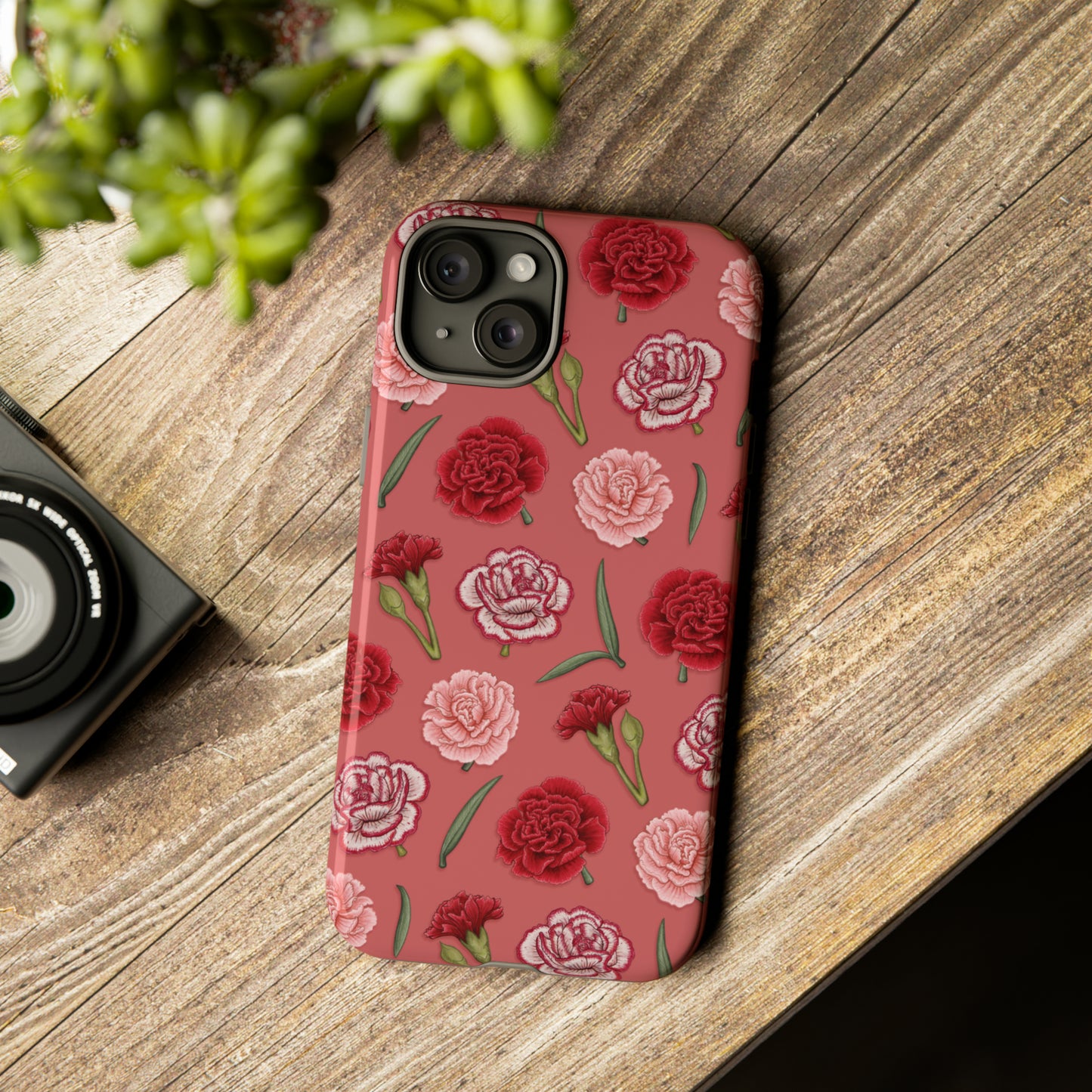 Red & Pink Carnations Tough Phone Case