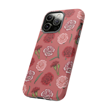 Red & Pink Carnations Tough Phone Case