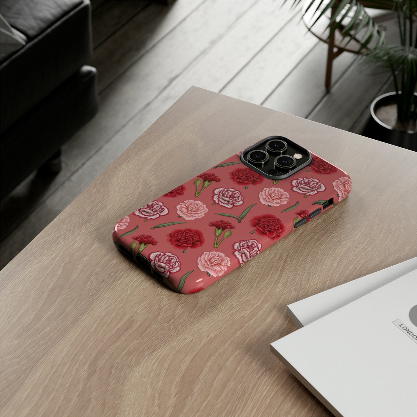 Red & Pink Carnations Tough Phone Case