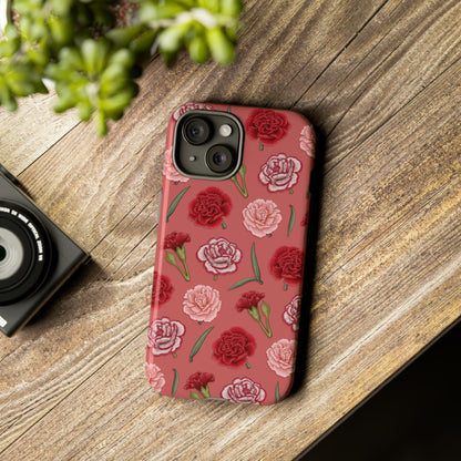 Red & Pink Carnations Tough Phone Case