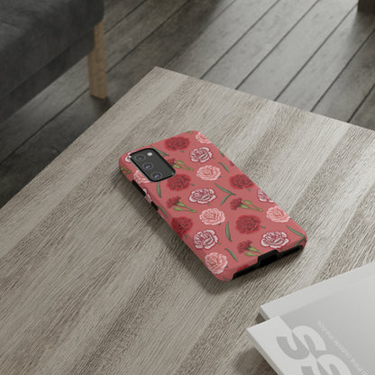 Red & Pink Carnations Tough Phone Case