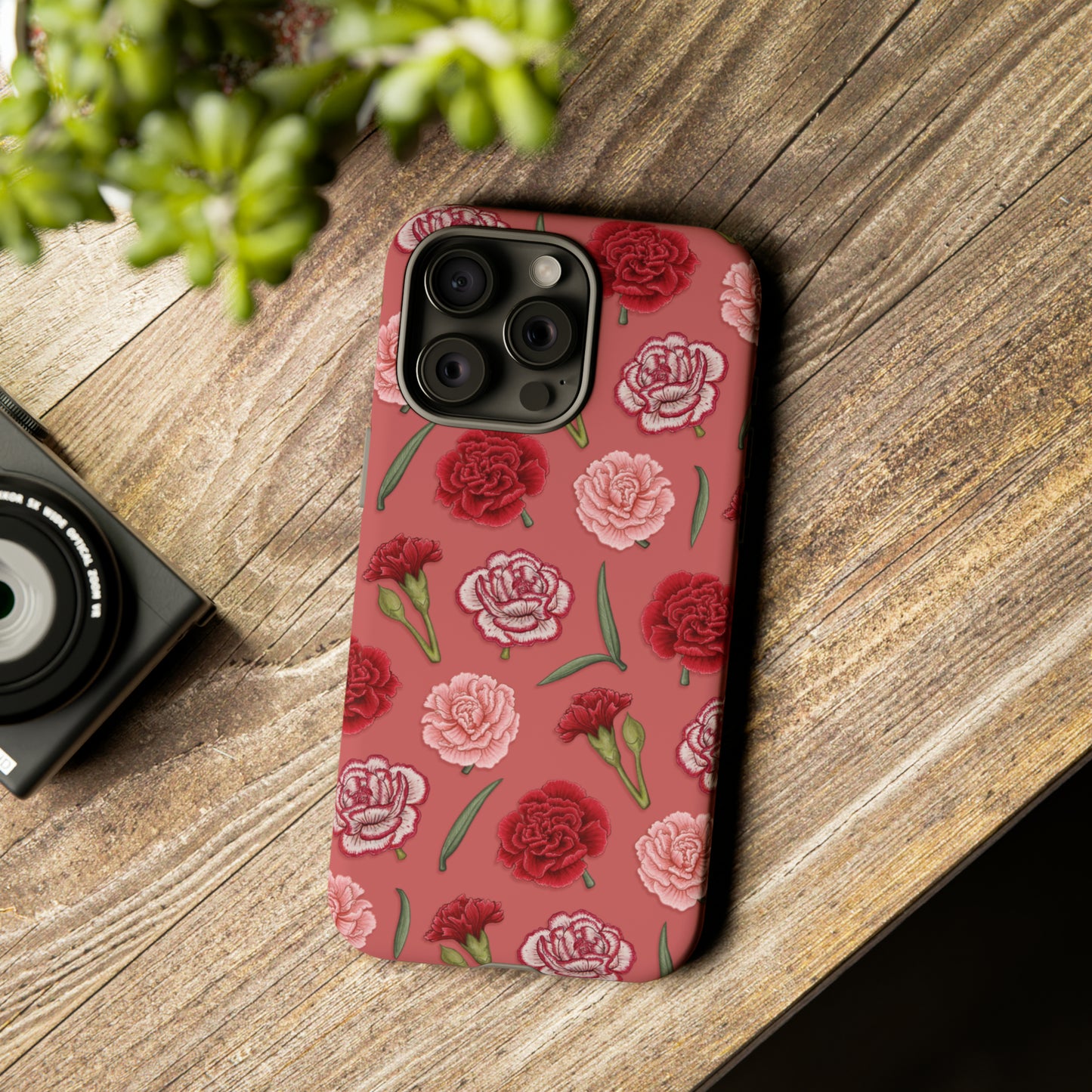 Red & Pink Carnations Tough Phone Case