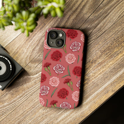 Red & Pink Carnations Tough Phone Case