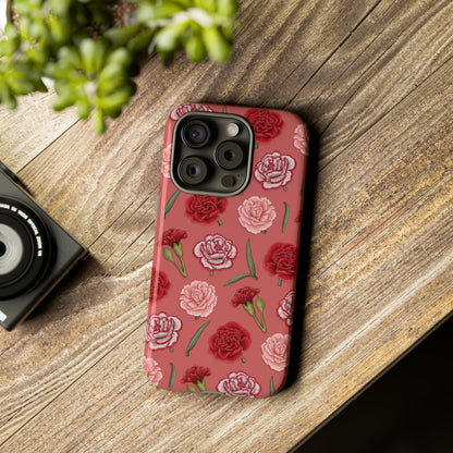 Red & Pink Carnations Tough Phone Case