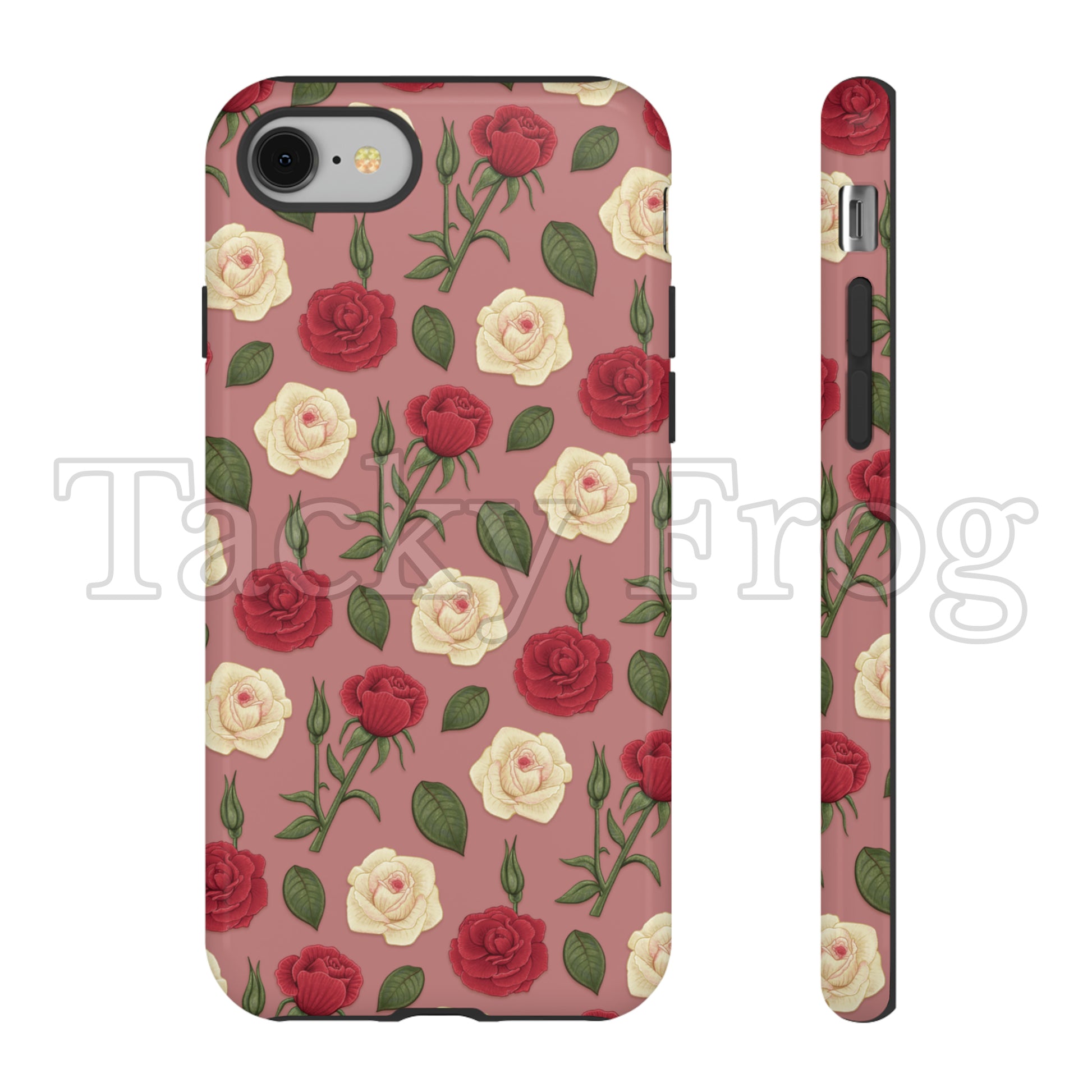 A mockup of the roses phone case.