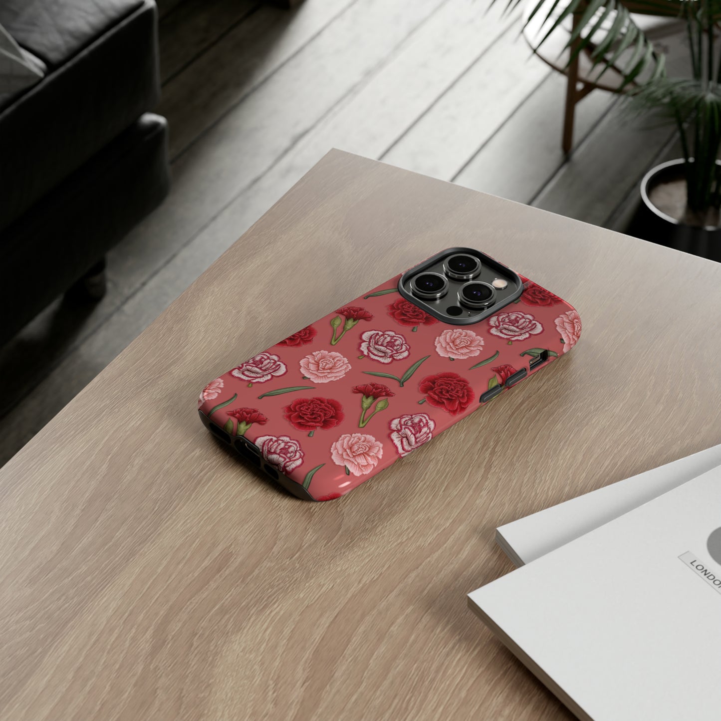 Red & Pink Carnations Tough Phone Case