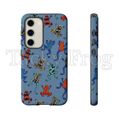 A mockup of the blue dart frog phone case.