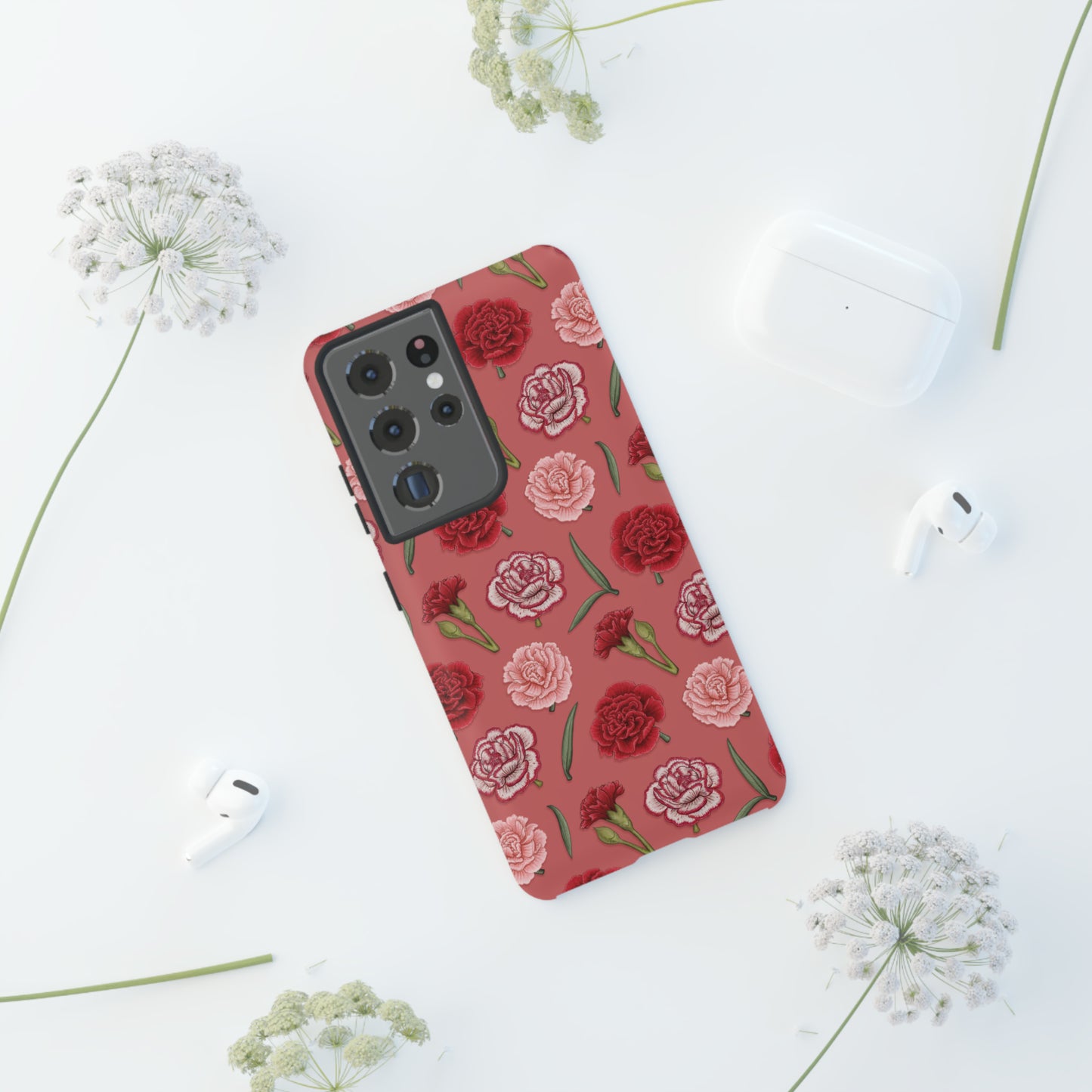 Red & Pink Carnations Tough Phone Case