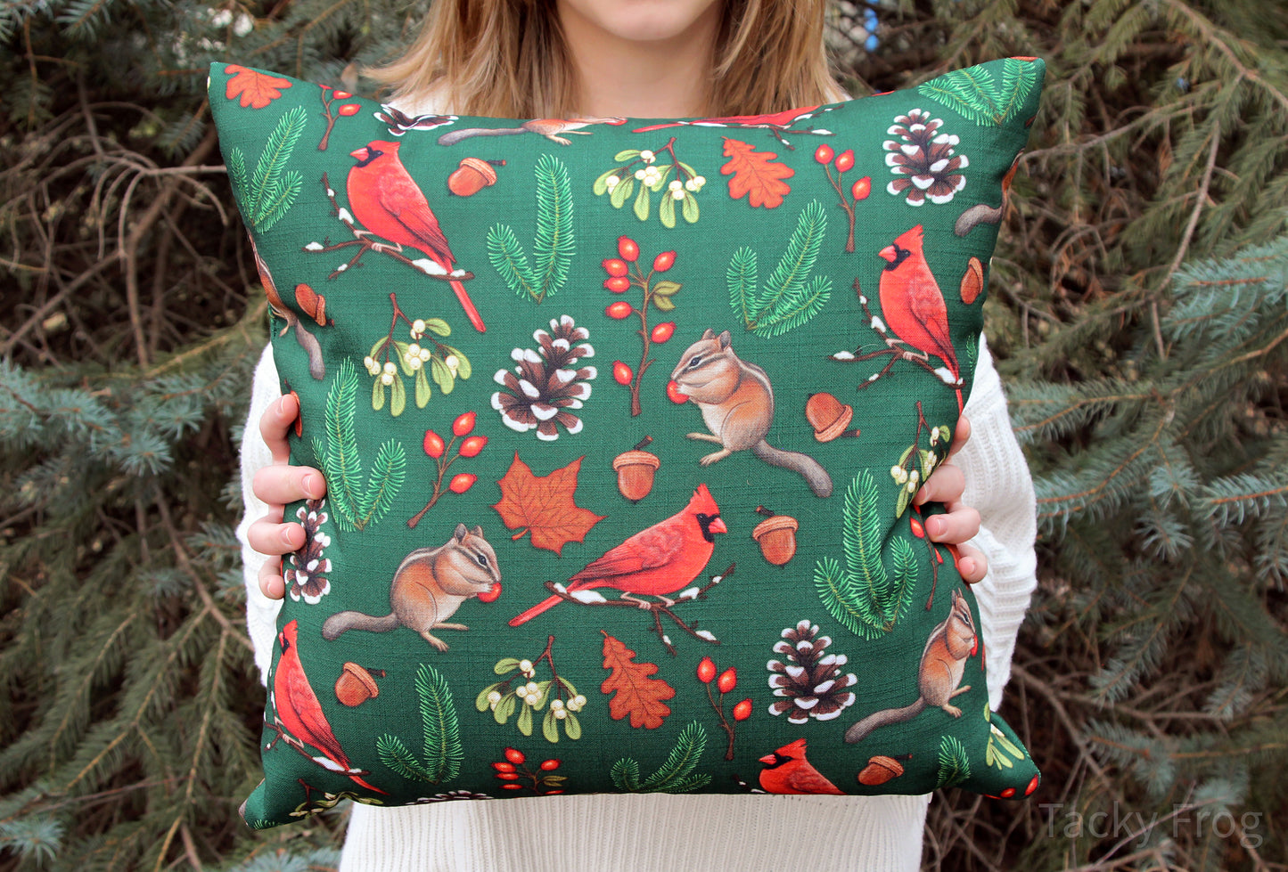 Winter Foraging Basic Throw Pillow