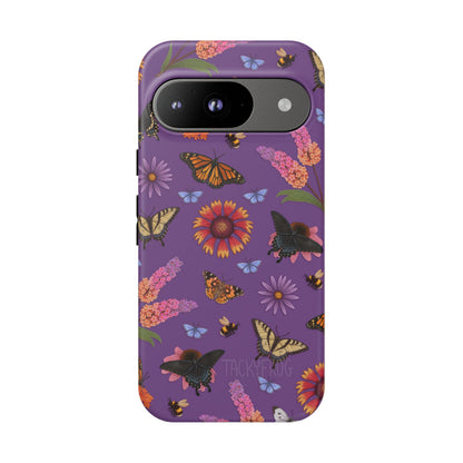 A mockup of the butterfly garden-inspired tough phone case.