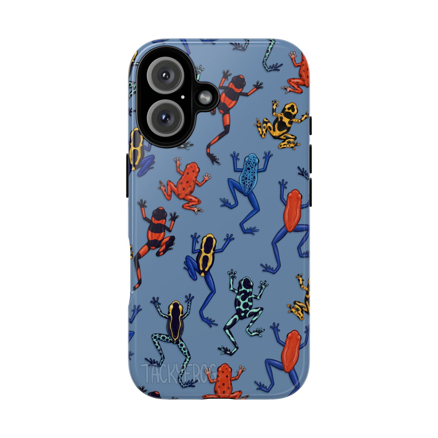 A mockup of the blue dart frog phone case.