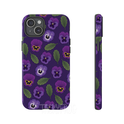 Another mockup of the purple pansy phone case.