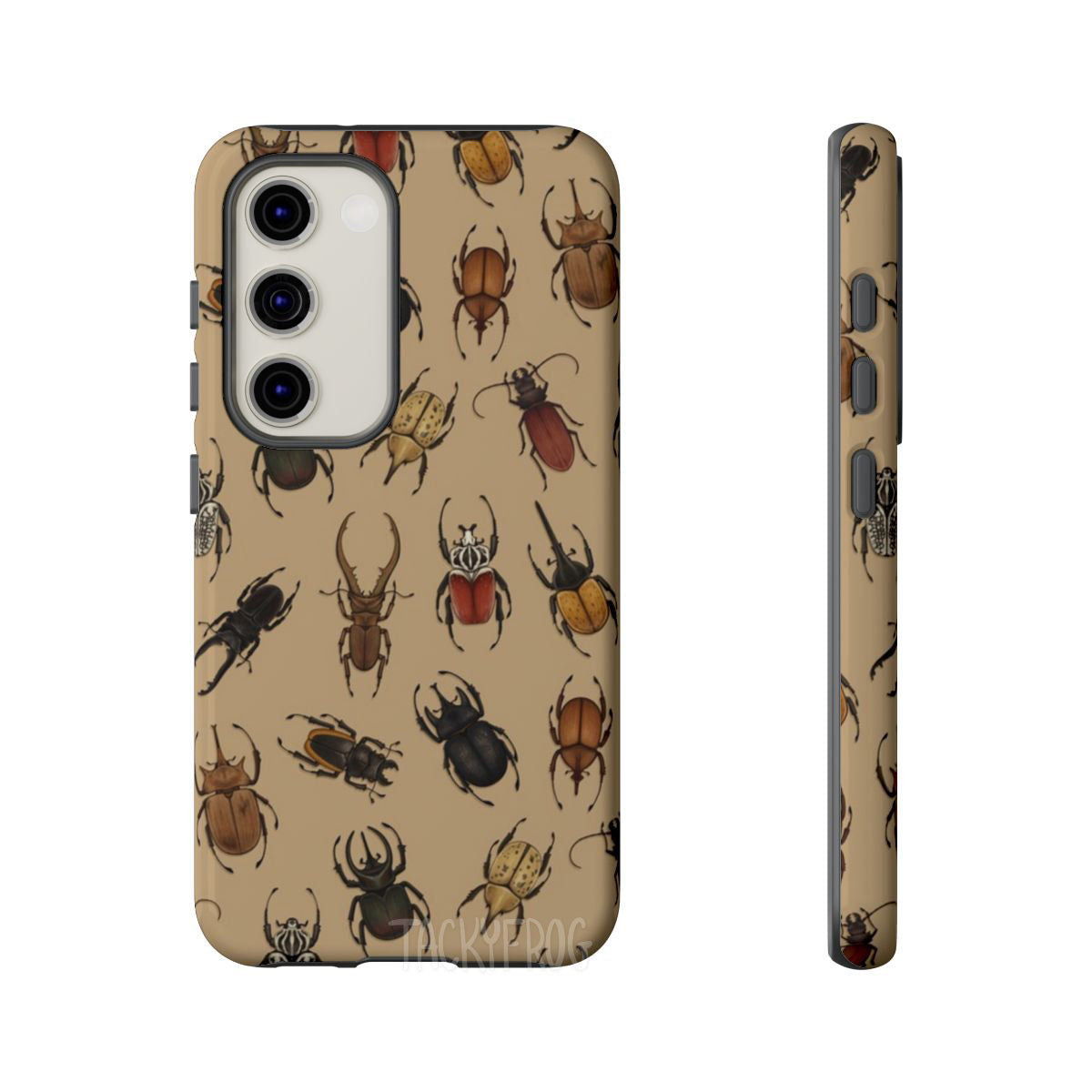 A mockup of the beetle patterned phone case.
