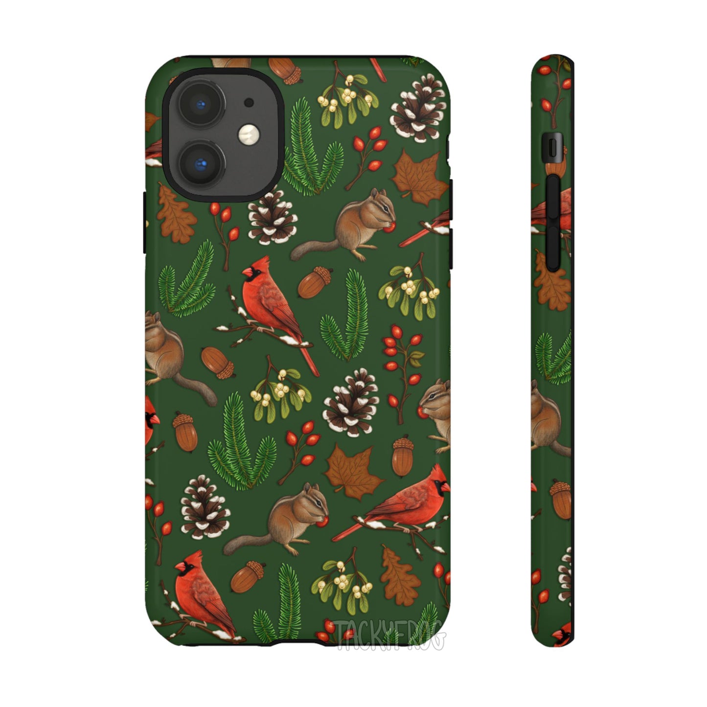 A mockup of the winter nature hike-inspired phone case.