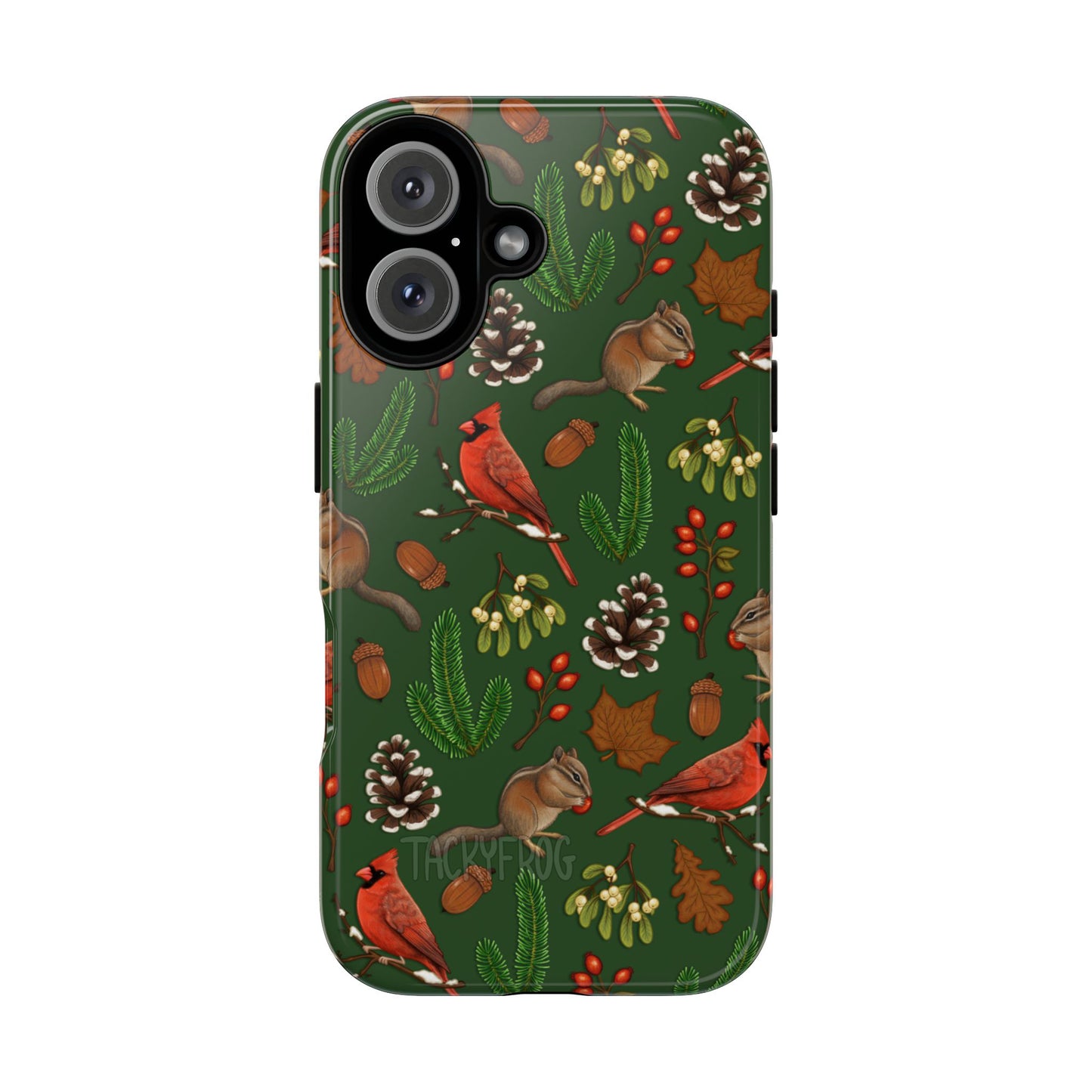 A mockup of the winter nature hike-inspired phone case.