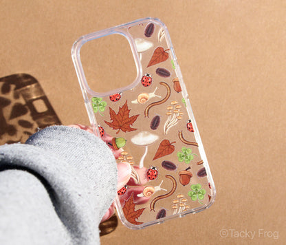 The nature-inspired phone case on its own. It is clear.