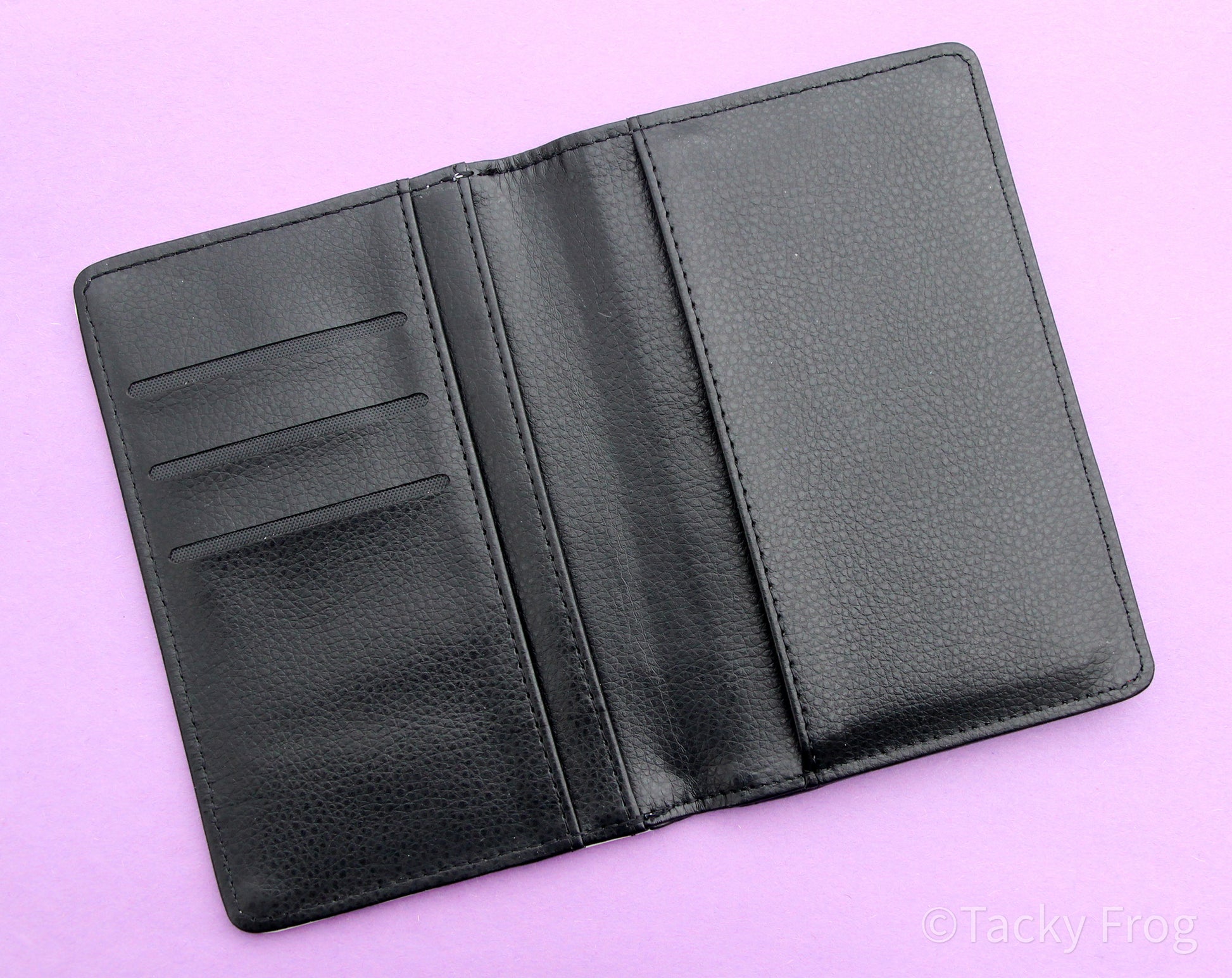 A complete view of the interior of the wallet.