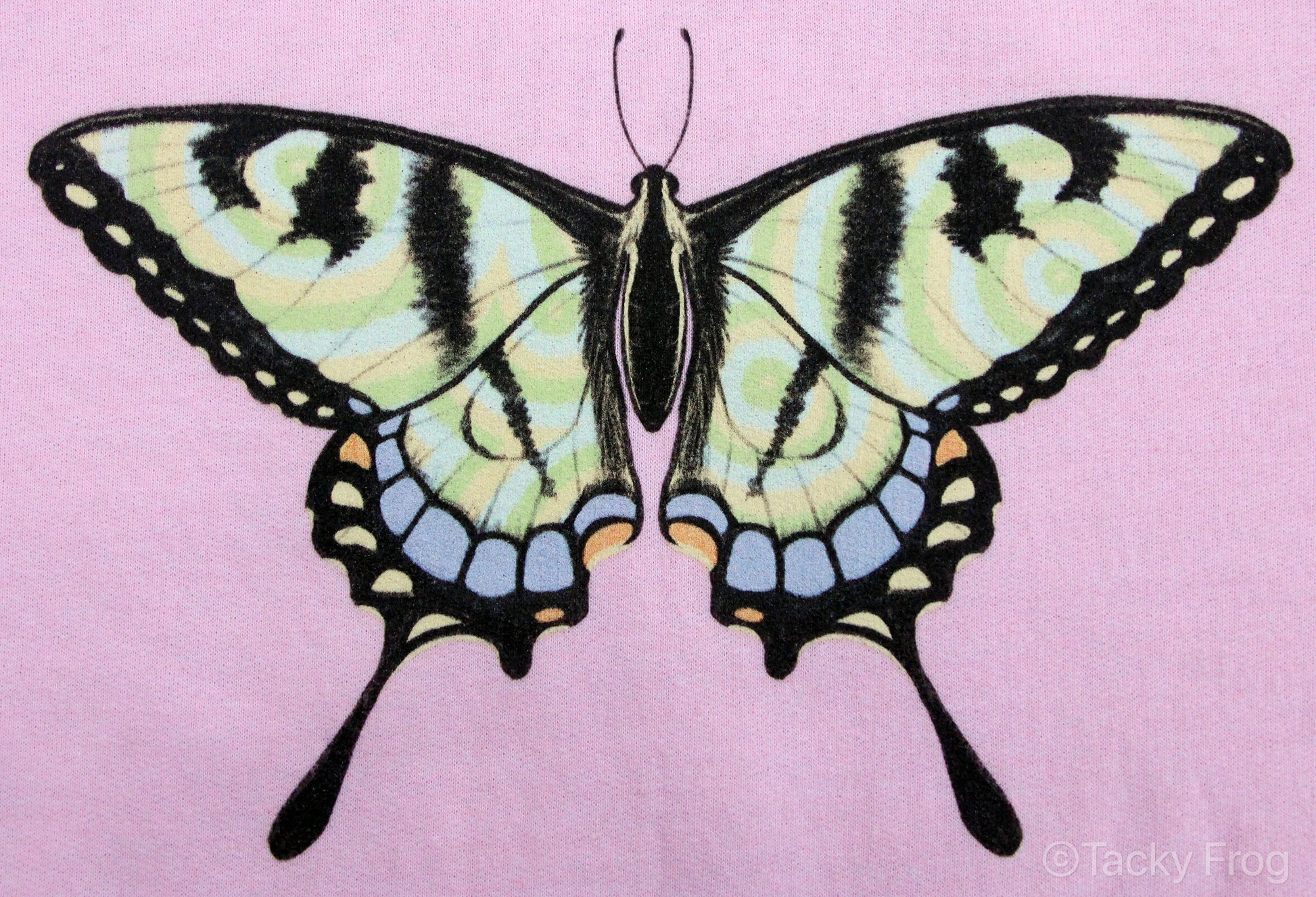 Details of the swallowtail butterfly design.