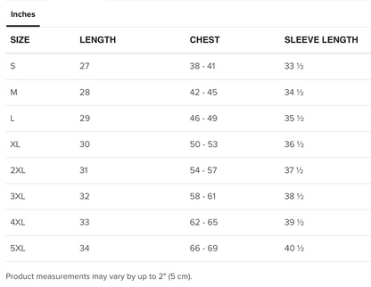 Size guide for sweatshirts. not taken flat.