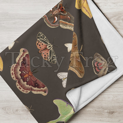 A mockup of the brown moth blanket folded.